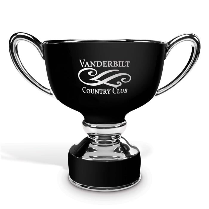 Ceramic Classic Trophy Cup with Silver Accents