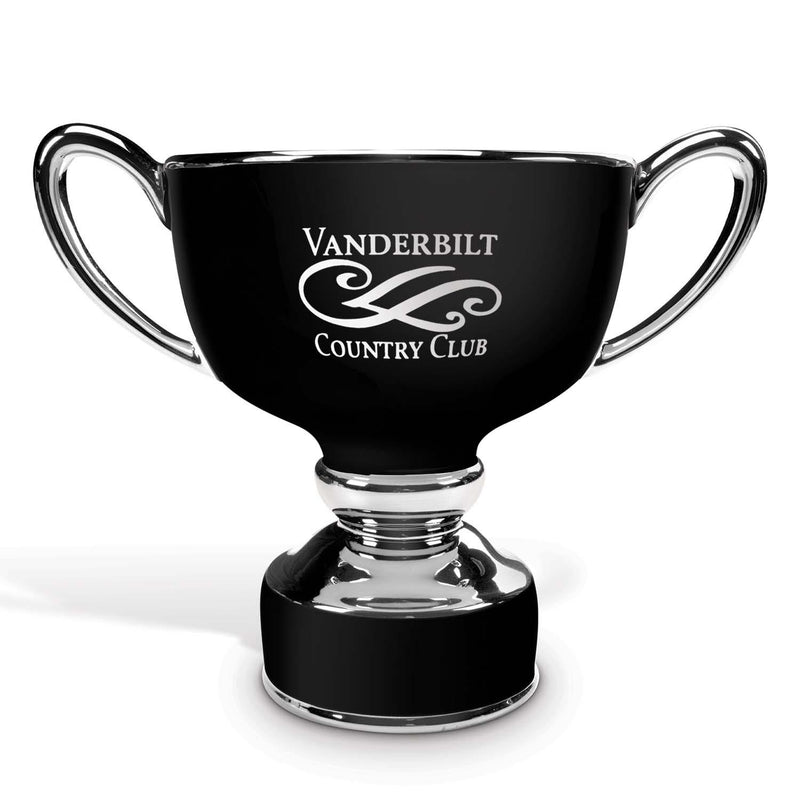 Ceramic Classic Trophy Cup with Silver Accents